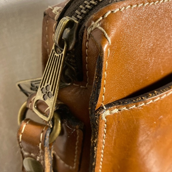Vintage Patricia Nash Tan Leather Crossbody ShoulderBag Y2K - Picture 5 of 11